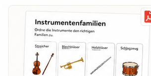 Arbeitsblatt Instrumentenfamilien